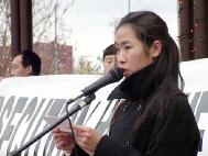 感恩节盼亲人 法轮功学员亚城集会