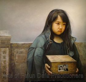 董锡强,《孤儿泪》,油画,48”