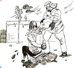 中共酷刑示意图:浇凉水
