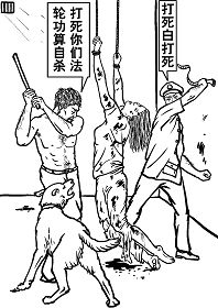 中共酷刑示意图:毒打
