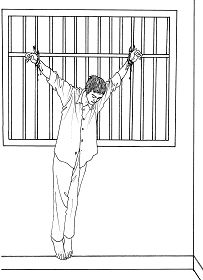 中共酷刑示意图:吊铐