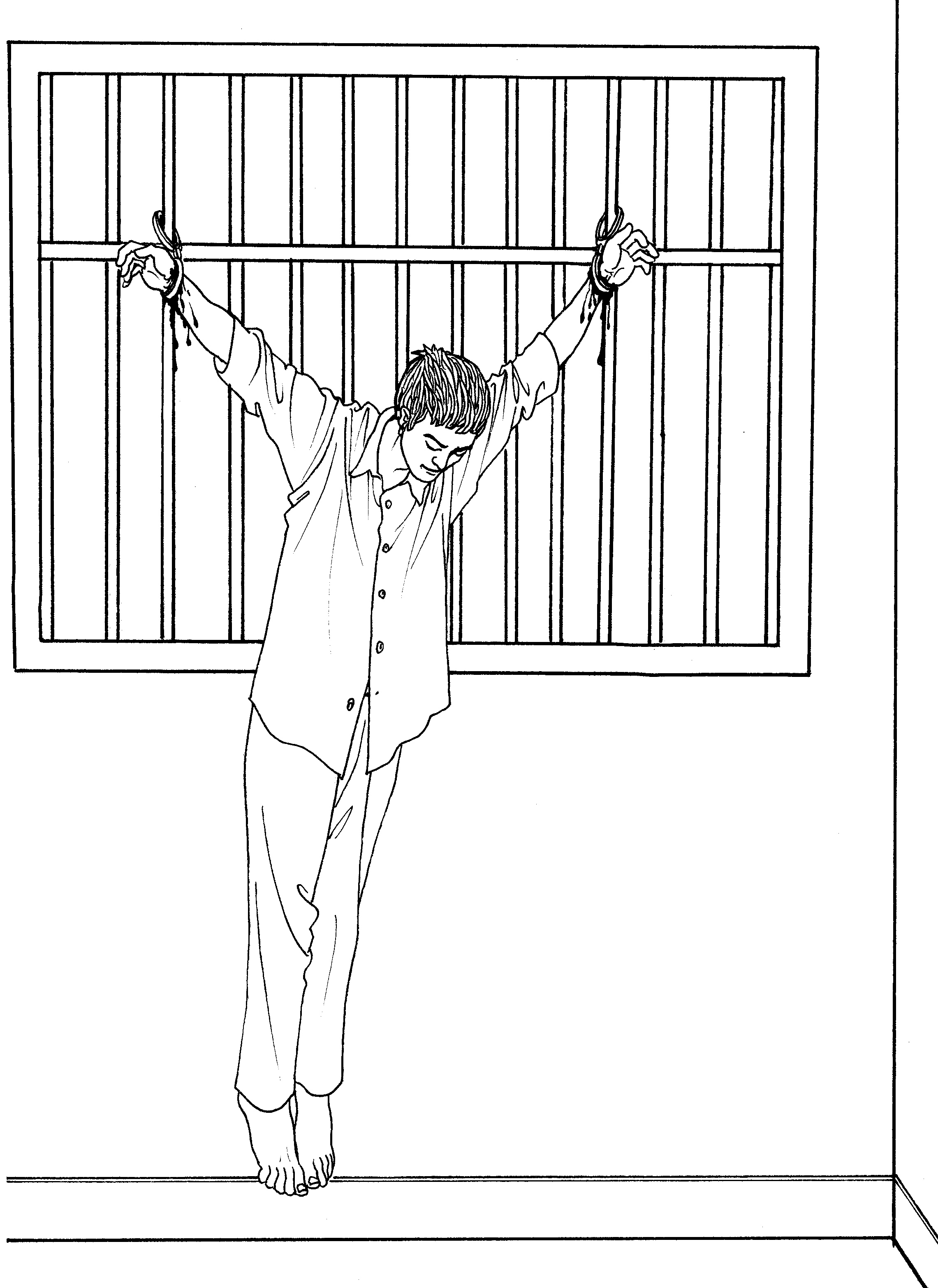 中共酷刑示意图:吊铐