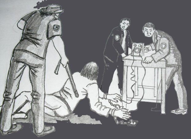 中共酷刑示意图:电击