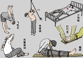 中共迫害法轮功学员不择手段,使用酷刑至少达四十种以上,使用对象中,妇女和老人占相当比例,令人发指。