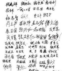 申诉人共三百七十六位村民签名(签名图片)