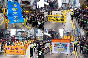 浩浩荡荡的遊行队伍吸引广大民众,纷纷拍照。