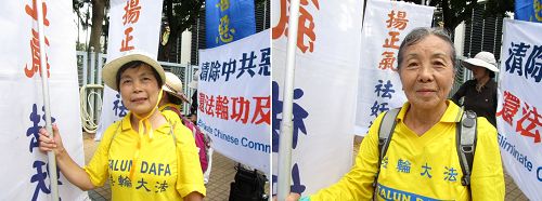 图7.席大姐(图右)和阿华长期在景点讲真相,越来越多明白真相的大陆游客不被青关会恶毒谎言所欺,坚决退出共产党。
