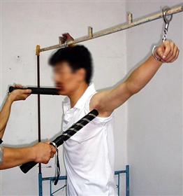 酷刑演示:吊铐电击