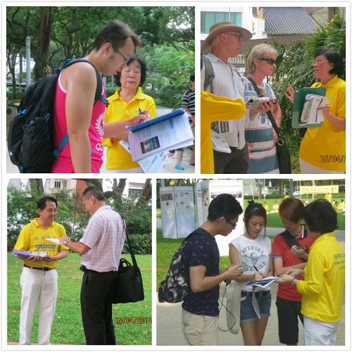 民众纷纷了解真相,签名呼吁制止中共强摘法轮功学员器官。