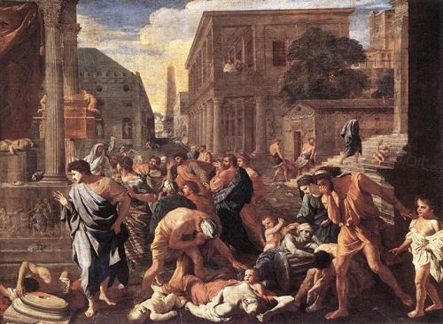 画家描绘的瘟疫(1630年,法国画家Nicolas Poussin)