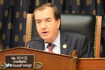 美国联邦众议院外交事务委员会主席艾德‧罗伊斯(Ed