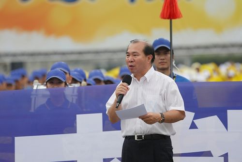 图5:台北市议员张茂楠呼吁停止迫害法轮功,立即释放在大陆监狱被非法关押的法轮功学员