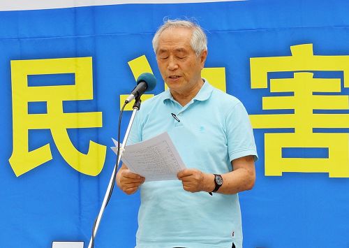 图13:图为北韩人权运动家金相宪演讲。