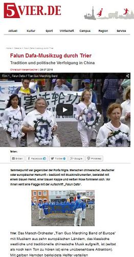 图11:当地媒体“5vier”对法轮功学员活动的网站报道截图