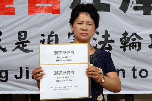 图3. 将近七年时间,杨小兰数度遭受惨无人道的酷刑,她控告江泽民,也为了避免悲剧重演。