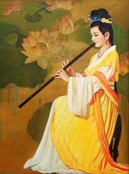 箫声吉祥(原准备参加新唐人电视台国际美术大赛的艾欣作品)