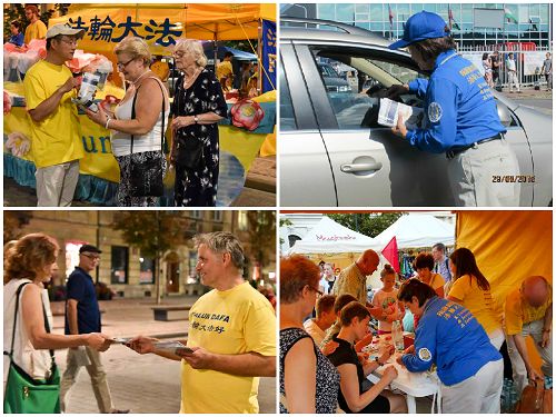 法轮功学员讲真相,波兰民众在反对活摘的征签表上签名