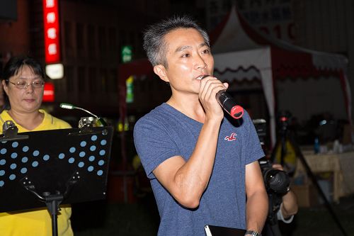 图8:台湾国际器官移植关怀协会南区代表黄裕峰表示,中共活摘器官是这星球上前所未见的邪恶!