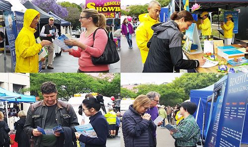 '图3~4:双湾区(Double Bay)的民众关注、支持法轮功反迫害'