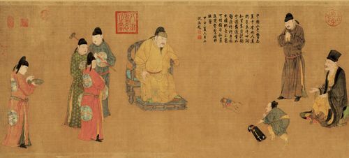 '《张果老见唐明皇图》绢本局部(元·任仁发绘,网络图片)'