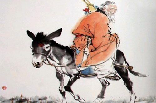 '张果老看到人类道德日下,尘世中人迷于功名利禄,将有大劫之忧,于是倒骑毛驴警喻世人,“游戏人间”。'