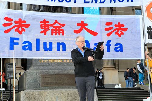 图5:前澳洲民主工党(Democratic Labor Party)维州副主席弗拉德(Gerard Flood)先生。