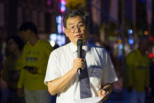 '图11:台湾营救受迫害法轮功学员协会理事长王仲宇表示,我们相信很快就会看到中共的解体、败亡,迫害法轮功学员的行为终将停止。'