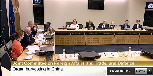 '图1:爱尔兰议会外交事务和贸易以及防御委员会举行制止中共活摘器官发布会'