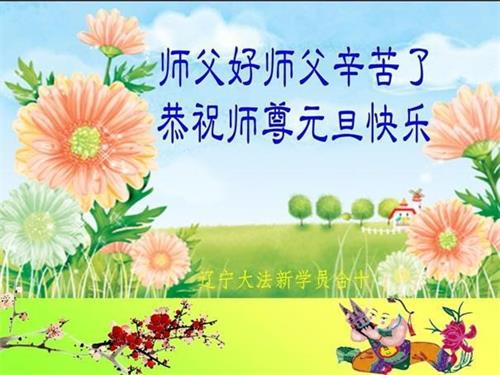 '图14~15:新学员恭祝师尊新年快乐!'