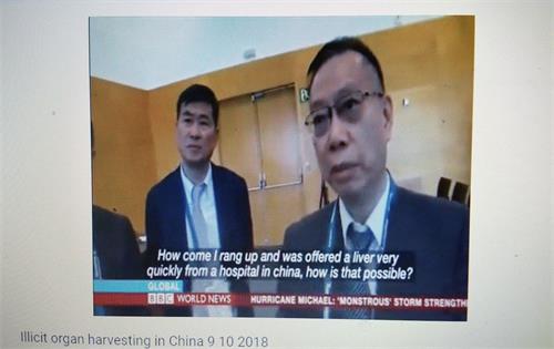 '图11:BBC记者马修·希尔当面质问黄洁夫的画面'