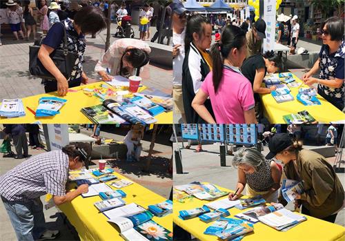 图1-2:国际人权日上民众支持法轮功反迫害