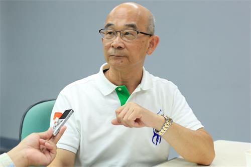 '图1:台湾跨国企业年兴纺织公司前总经理黄士坤说?:“法轮功救了我和太太。”'