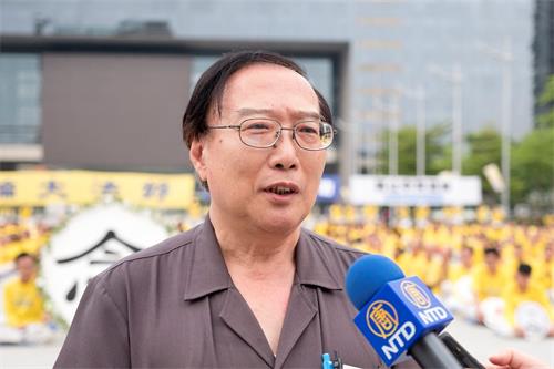 '图6:前台中市医界联盟理事长、中山医学大学医学系副教授张启中以医生的立场坚决反对中共迫害法轮功、活摘法轮功学员器官。'