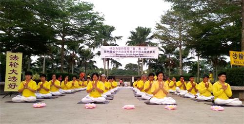 '图8:2018年7月15日傍晚,柔佛州新山部份法轮功学员在Adda?Height公园举行720悼念活动。'