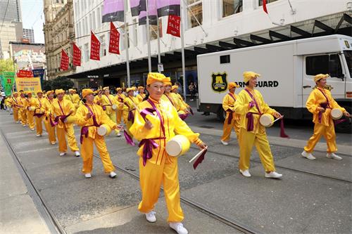 '图1~15:二零一九年十月十一日星期五,来自全澳各地的法轮功学员在墨尔本市中心举行大游行。'