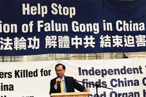 '图6:越南澳洲新州协会主席阮先生(Paul Nguyen)在集会上发言'