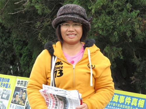 '图5:林细泽修炼法轮功之后,人生的疑惑获得解答,身体健康。三年前开始到台北故宫讲真相劝三退。'