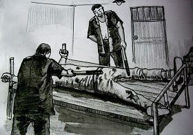 '中共酷刑示意图:长期绑床并电击'
