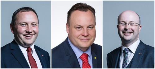 '图6:三位英国议员发来支持信,从左至右:议员伊恩‧默里(Ian Murray)、议员克里斯‧斯蒂芬斯(Chris Stephens)、议员帕特里克‧格拉迪(Patrick Grady)(图片来自议员官网)'