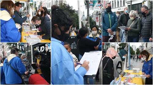 '图4:路人签名支持法轮功学员反迫害'