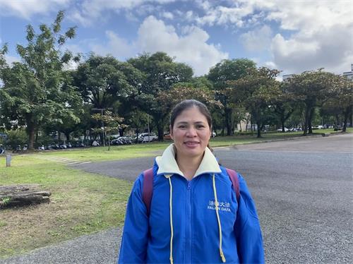 '图3:来自越南的阿合,学炼法轮功三年多,身体健康,心情快乐,生活充实、有意义。'