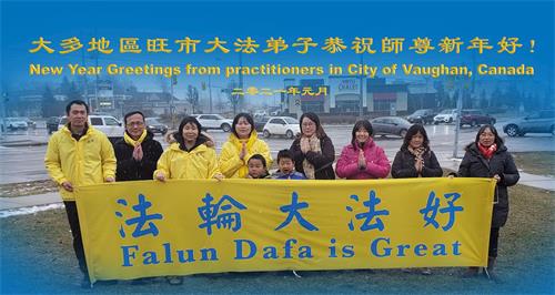 '图8:大多伦多旺市大法弟子恭祝李洪志师父新年好!'