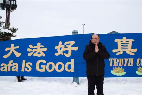 '图14:法轮功学员王先生表示,一定会抓紧时间实修,不辜负师父的期望'