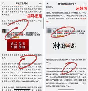 图8:海外各国的华人社交平台上,搜索到版本统一的中共造谣文章,地名不同,其它雷同(截图5)
