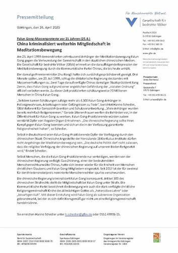 '图:德国人权组织“保护受威胁民族”协会(GfbV)新闻稿'