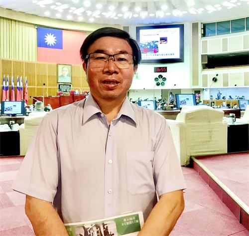 '图2:台北市议员张茂楠认为法轮功的“真、善、忍”是值得大家称赞和值得大家效法跟学习。'