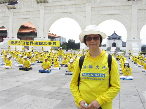 '图13:尹秀美感谢李洪志师尊把大法传诸于世,让她得法重生。'