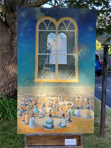 '图2:Kathleen Gillis的画作:《净化中领馆》。'