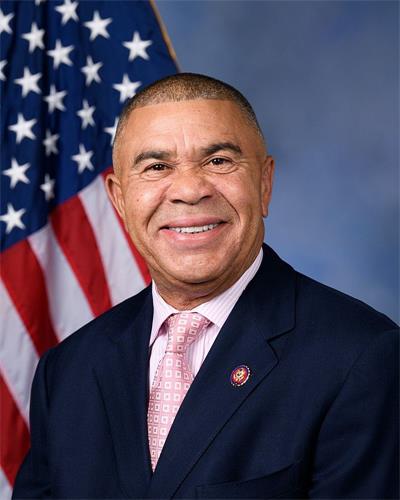 '图10:法轮功反迫害二十一周年,密苏里州(Missouri)民主党籍联邦众议员威廉·拉齐·克莱(Rep.