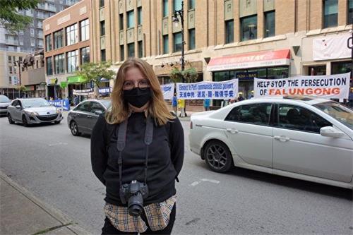 '图5:在蒙特利尔上学的学生Jeanne说:“加拿大政府应采取行动,制止迫害”。'